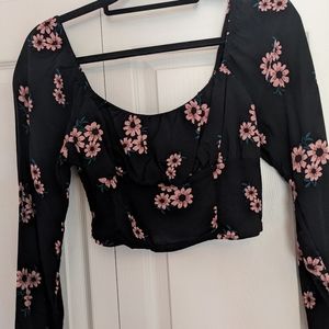 Black cropped top